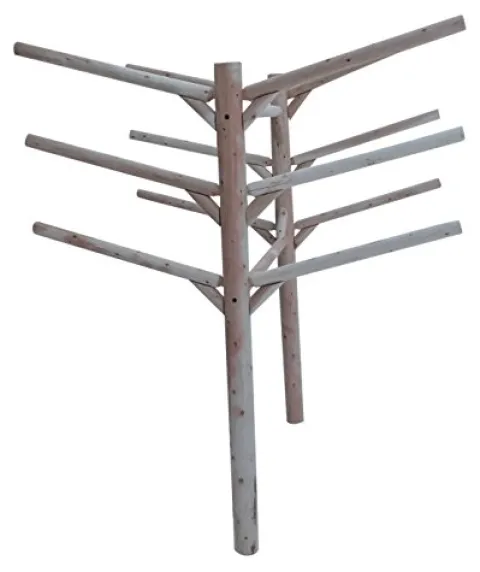 Log Kayak Rack 6 Place Kayak and SUP Board Rack Buried in ground Natural Finish Natural