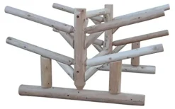 Log Kayak Rack 4 Place Paddle Board Storage Unfinished