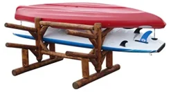 Log Kayak Rack 4 Place Paddle Board Storage Rack Canyon Brown