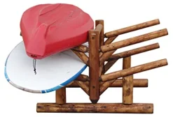 Log Kayak Rack 4 Place Paddle Board Storage Rack Canyon Brown