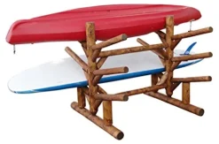 Log Kayak Rack 4 Place Paddle Board Storage Rack Canyon Brown