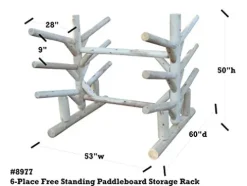 Log Kayak Rack 6 Place Paddle Board Storage Rack Unfinished