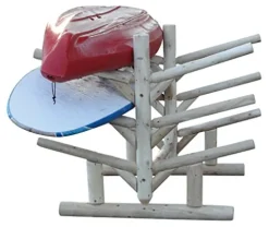 Log Kayak Rack 6 Place Paddle Board Storage Rack Unfinished