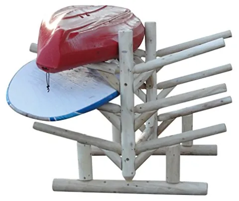 Log Kayak Rack 6 Place Paddle Board Storage Rack Unfinished