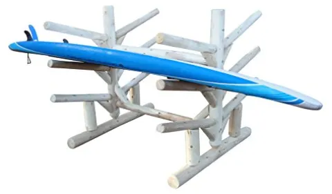 Log Kayak Rack 6 Place Paddle Board Storage Rack Unfinished