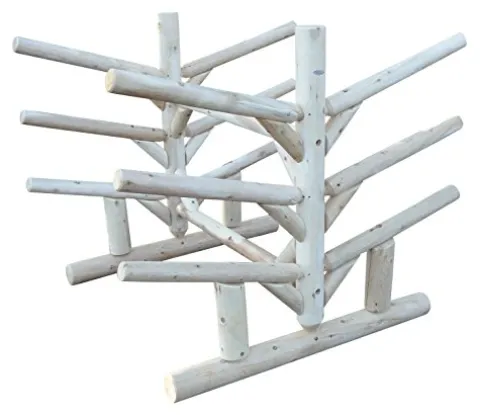 Log Kayak Rack 6 Place Paddle Board Storage Rack Unfinished