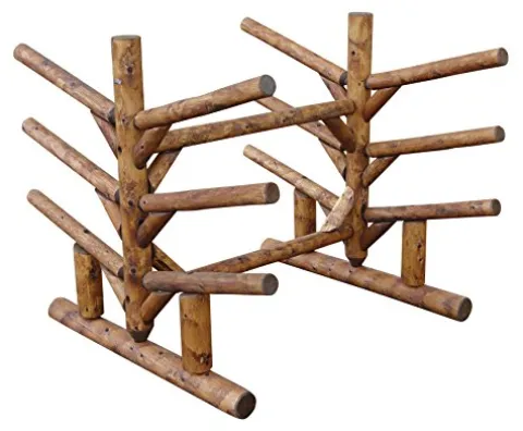 Log Kayak Rack 6 Place Paddle Board Storage Rack Canyon Brown