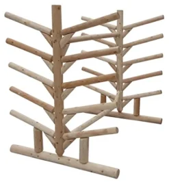Log Kayak Rack 10 Place SUP Surfboard Rack Unfinished
