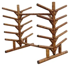 Log Kayak Rack 10 Place SUP Surfboard Rack Canyon Brown Finish