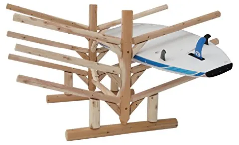 Log Kayak Rack 6 Place SUP and Surfboard Rack Canyon Brown