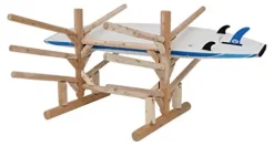 Log Kayak Rack 6 Place SUP and Surfboard Rack Canyon Brown