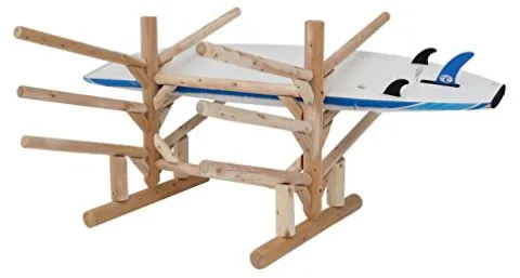 Log Kayak Rack 6 Place SUP and Surfboard Rack Canyon Brown