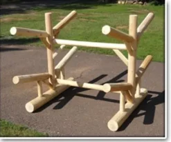 Log Kayak Rack 4 Place Unfinished