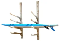 Log Kayak Rack 3 SUP Surfboard Plus 1 Kayak Wall Rack Canyon Brown