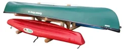 Log Kayak Rack 2-Canoe + 2-Kayak/SUP Storage Unfinished