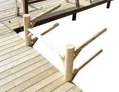 Log Kayak Rack Dock Mounted 2 Place Kayak and SUP Rack Canyon Brown