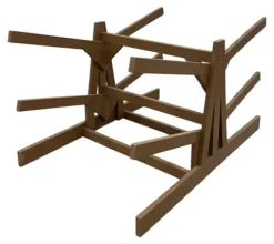 Log Kayak Rack Double Sided Freestanding Recycled Poly Kayak Rack Nutmeg Brown