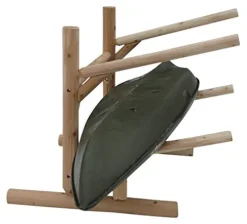 Log Kayak Rack Freestanding 2-Place Storage System Unfinished
