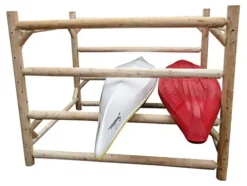 Log Kayak Rack 12-Kayak or Multiple Canoe and Kayak Storage Rack Canyon Brown