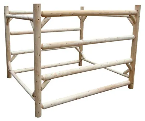 Log Kayak Rack 12-Kayak or Multiple Canoe and Kayak Storage Rack Canyon Brown