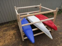 Log Kayak Rack Kayak/Canoe Storage Rack Commercial Unfinished