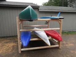 Log Kayak Rack Kayak/Canoe Storage Rack Commercial Unfinished