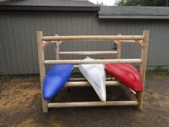 Log Kayak Rack Kayak/Canoe Storage Rack Commercial Unfinished