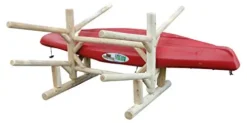 Log Kayak Rack Low 2 Canoe + 2 Kayak Rack Unfinished