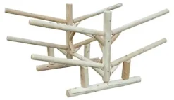 Log Kayak Rack Low 2 Canoe + 2 Kayak Rack Natural
