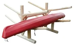 Log Kayak Rack Low 2 Canoe + 2 Kayak Rack Natural