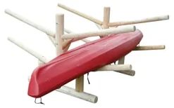Log Kayak Rack Low 2 Canoe + 2 Kayak Rack Canyon Brown