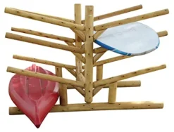 Log Kayak Rack Low 4 Kayak + 2 SUP + 2 Canoe Rack Canyon Brown