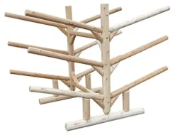 Log Kayak Rack Low 6 Place Kayak or SUP Rack Unfinished