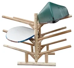 Log Kayak Rack Low 6 Place Kayak or SUP Rack Unfinished