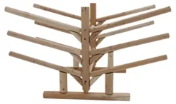 Log Kayak Rack Low 6 Place SUP and Surfboard Rack Natural