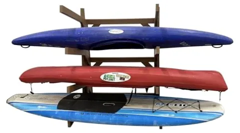 Log Kayak Rack One Sided Recycled Poly Kayak Rack Weatherproof Nutmeg Brown