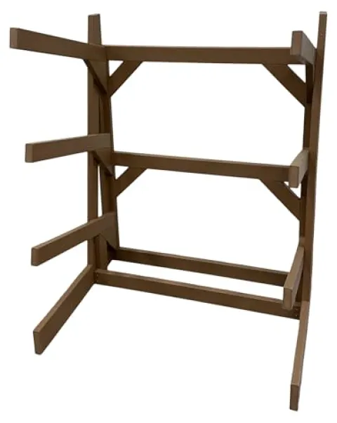 Log Kayak Rack One Sided Recycled Poly Kayak Rack Weatherproof Nutmeg Brown