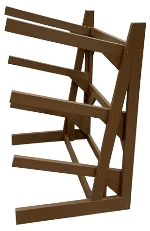 Log Kayak Rack One Sided Recycled Poly Kayak Rack Weatherproof Nutmeg Brown