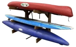 Log Kayak Rack One-Sided Recycled Poly Kayak Rack Nutmeg Brown