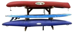 Log Kayak Rack One-Sided Recycled Poly Kayak Rack Nutmeg Brown