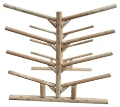 Log Kayak Rack 10-place Kayak Rack Unfinished