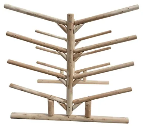 Log Kayak Rack 10-Place Kayak Rack Natural