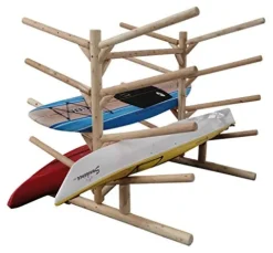 Log Kayak Rack 10-Place Kayak Rack Canyon Brown