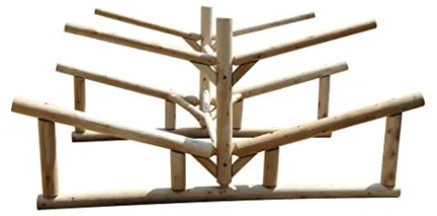 Log Kayak Rack 2-Place Rowboat + 2 Canoe/Kayak Rack Canyon Brown