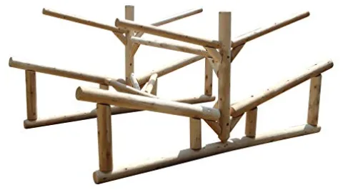 Log Kayak Rack 2-Place Rowboat + 2 Canoe/Kayak Rack Canyon Brown