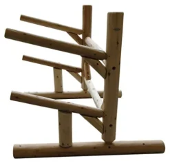 Log Kayak Rack 2-Place 1-Sided Kayak/SUP Rack Natural