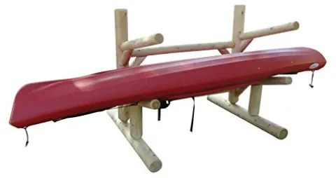 Log Kayak Rack 2-Place 1-Sided Kayak/SUP Rack Natural