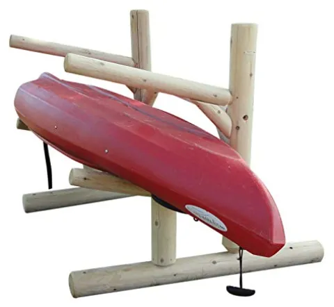 Log Kayak Rack 2-Place 1-Sided Kayak/SUP Rack Canyon Brown