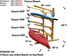 Log Kayak Rack 5-Place 1-Sided Kayak/SUP Rack Unfinished