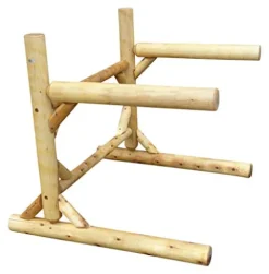 Log Kayak Rack 2-Place 1-Sided Heavy Kayak/Canoe Rack Natural